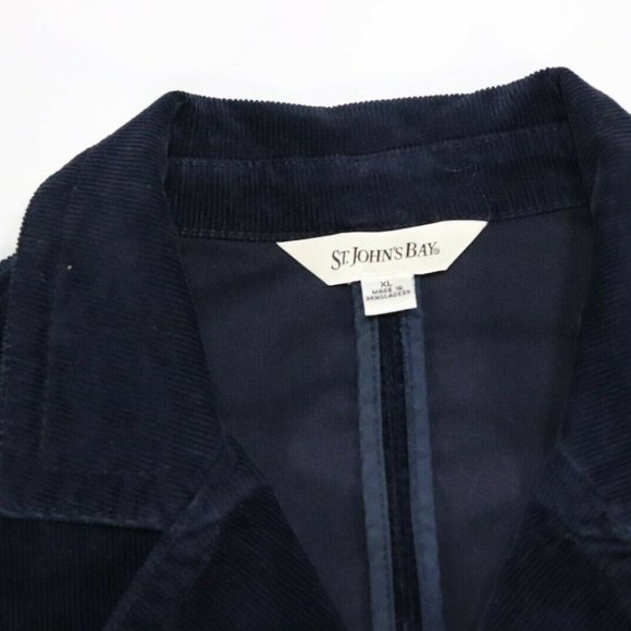 St John Bay Womens Navy Blue Jacket Button Down Bl - Picture 3 of 6